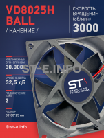 Вентилятор  VD8025H Ball (качения) 12V - st-e.info - Екатеринбург